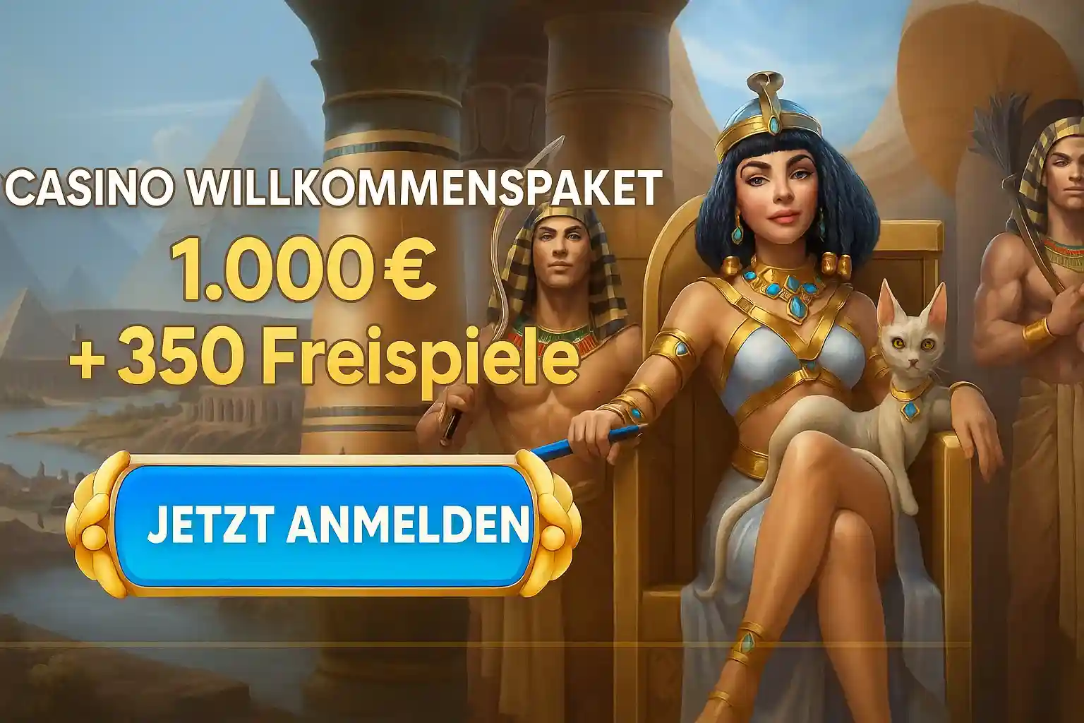 Cleobetra Casino 500€ Bonus Angebot - Lächelnder Mann hält Handy, Spielkarten und Chips fliegen aus Geschenkbox, Feuerwerk im Hintergrund