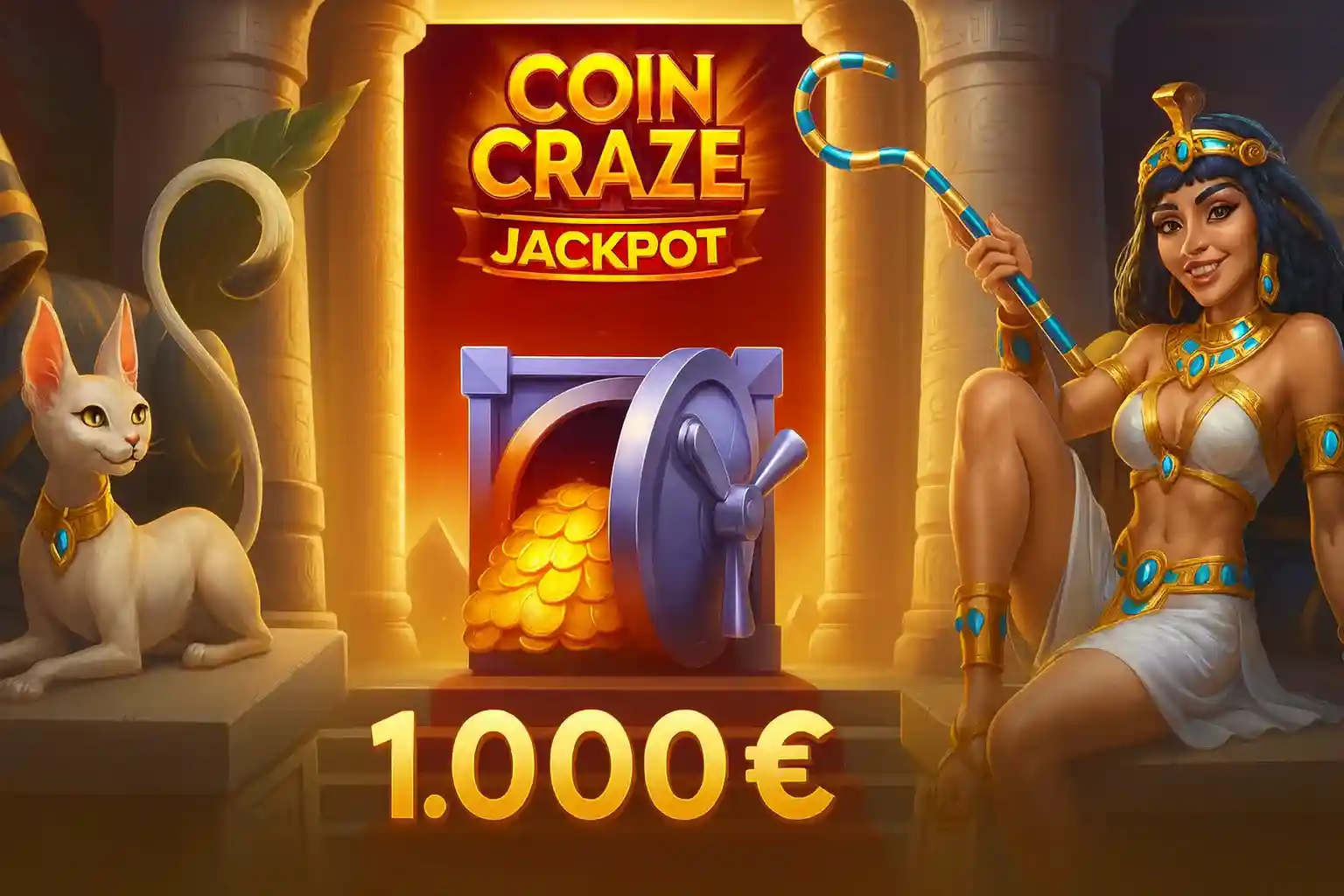 Cleobetra Casino und Sportwetten App - Elegante Frau präsentiert Smartphone mit Casino-Slots und Fußball-Wetten, goldene Lichter im Hintergrund